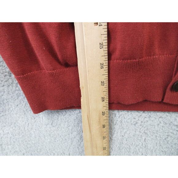 NWT Lands End Cardigan Mens Large Brown Supima Cotton Sweater Button Up Adult - Picture 10 of 14